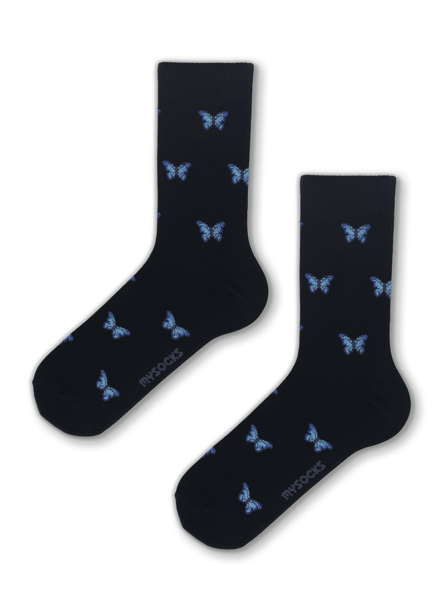 Озон носочки. Носки с бабочками. Голубые носки с бабочками. Носки OZON. Дизайнерские носки с принтом компании Mysocks.