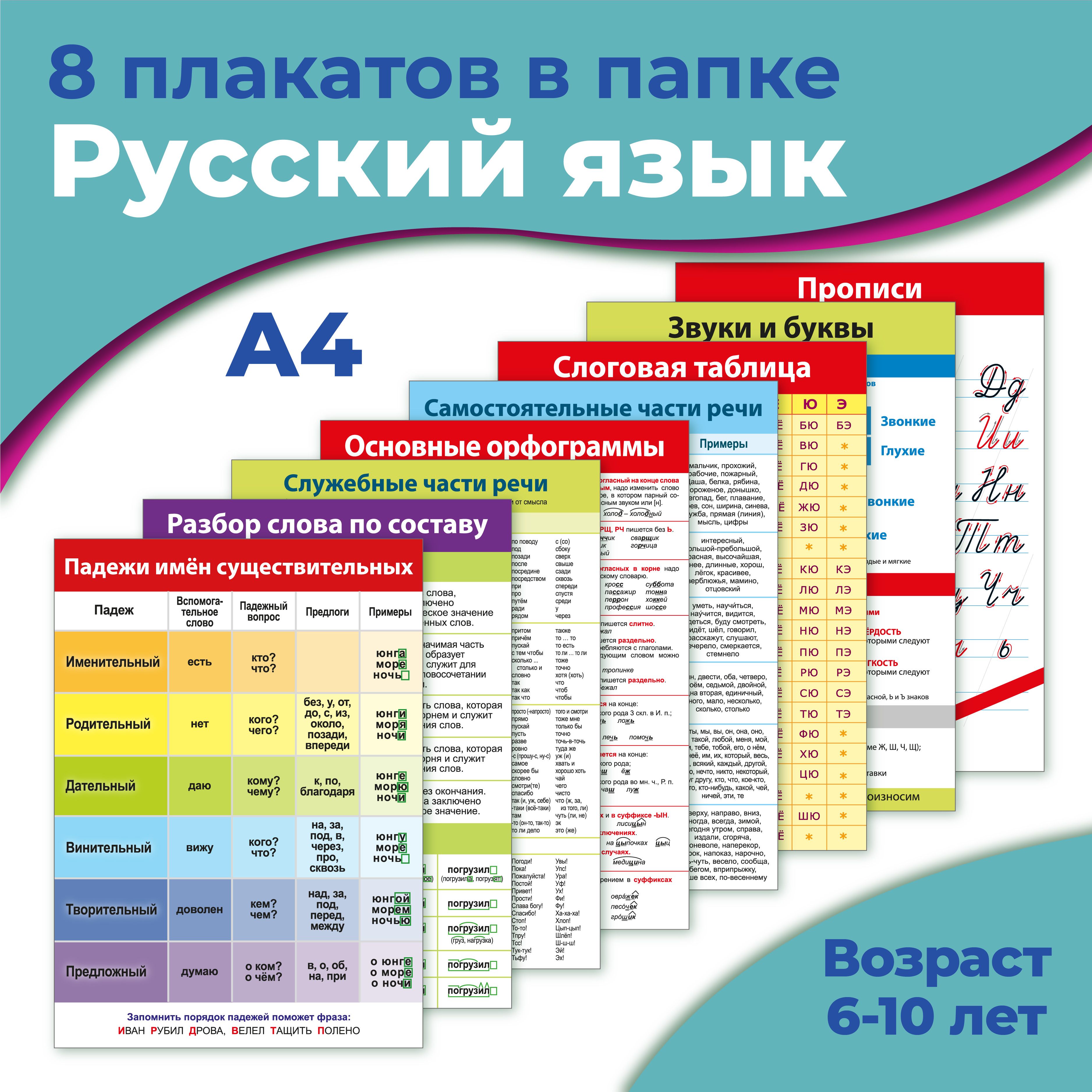 Комплект плакатов Дрофа-Медиа Русский язык - купить с доставкой по выгодным  ценам в интернет-магазине OZON (273312430)