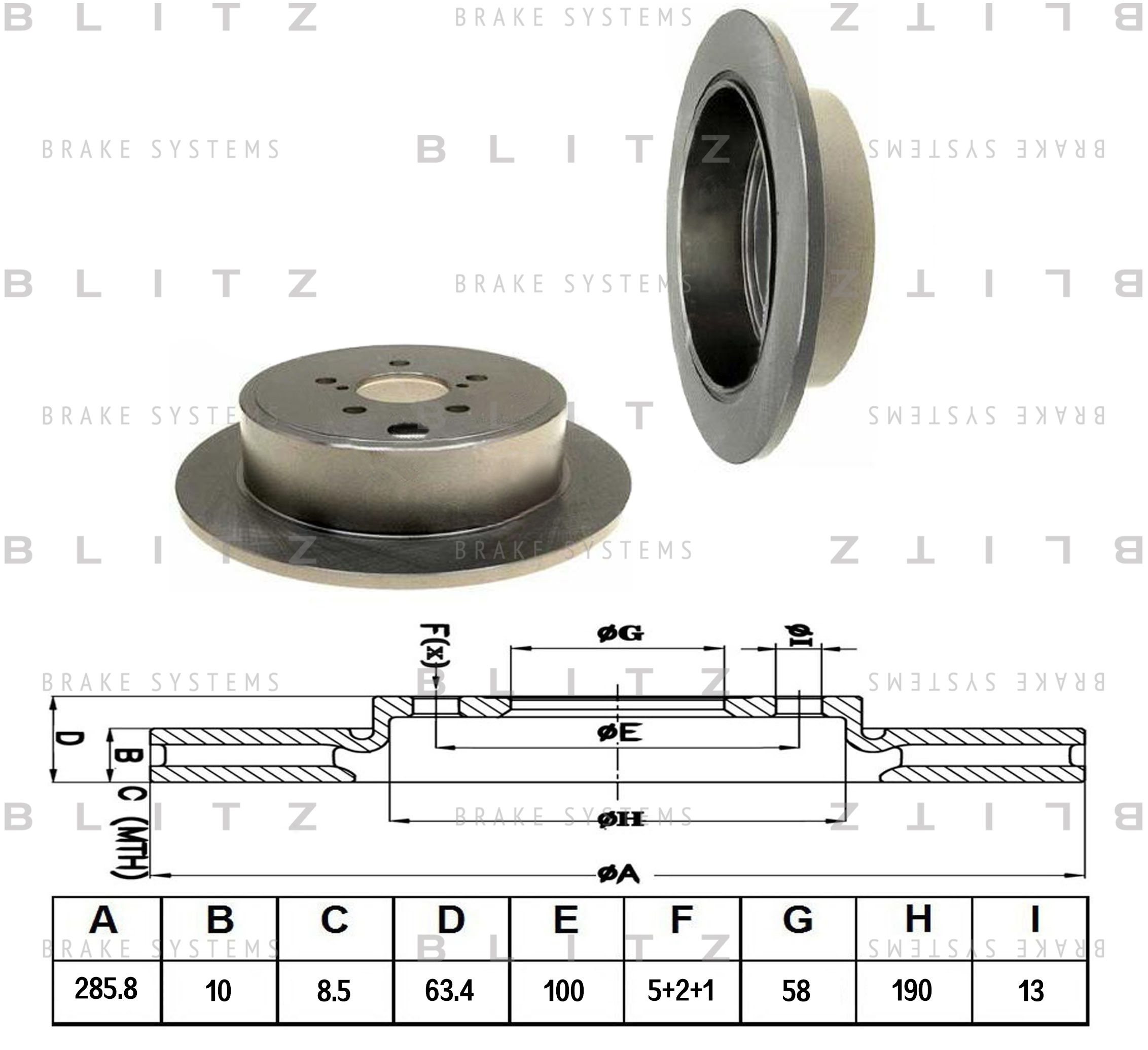 Blitz диск тормозной задний bs0197