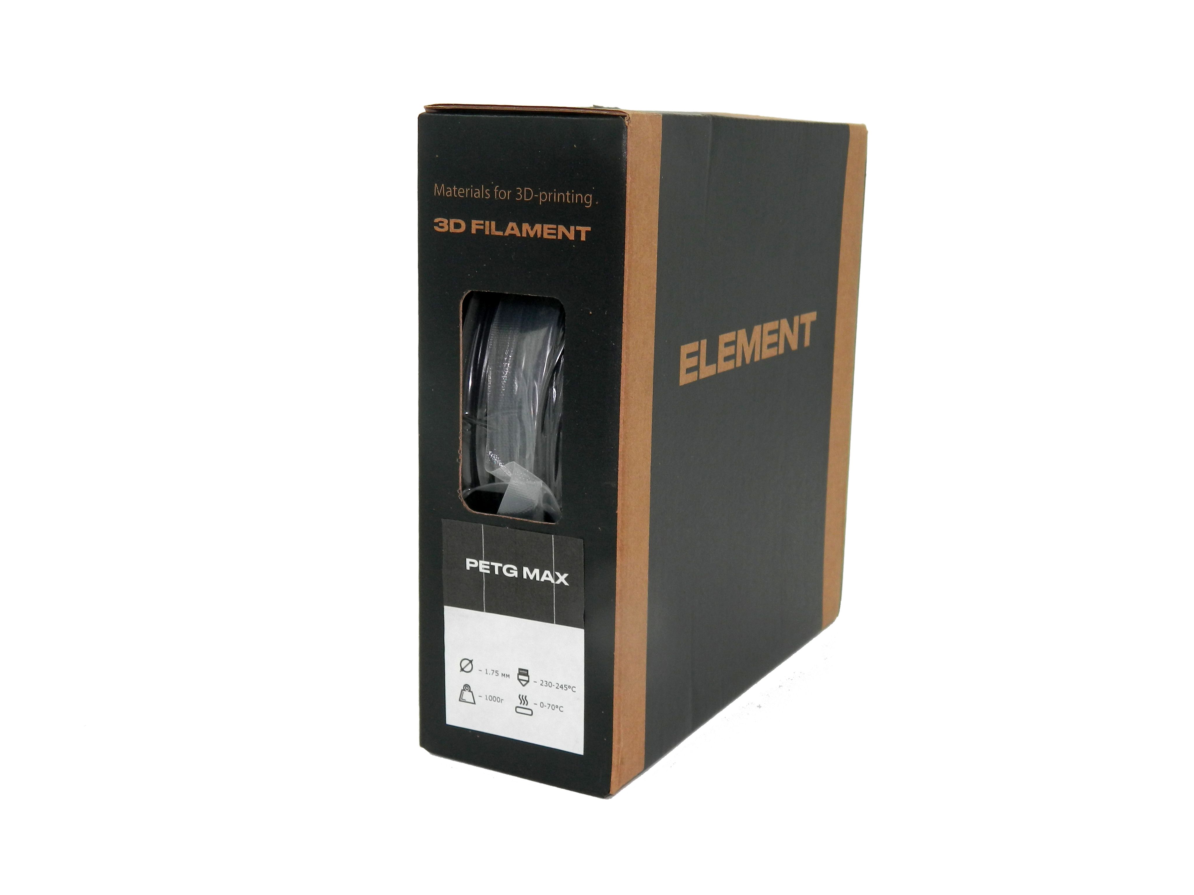 PETGпластикдля3дпечтатиПЕТГдля3DпринтераElement3D1.75мм,1кг,непрозрачныйчерный