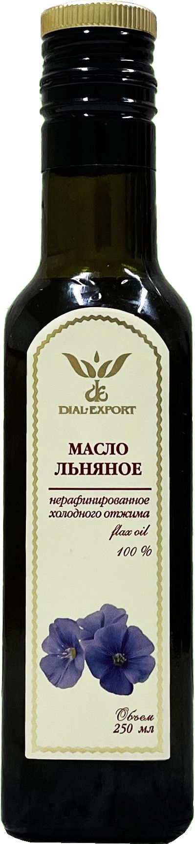 Растительное льняное масло нерафинированное 250 мл. Dial-Export