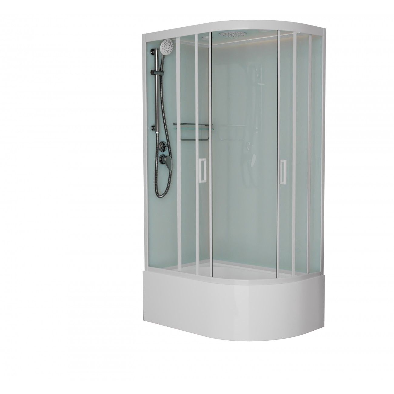 Душевая кабина Frank F412/2L M White 120х80х220 профиль белый, стекло матовое, левая