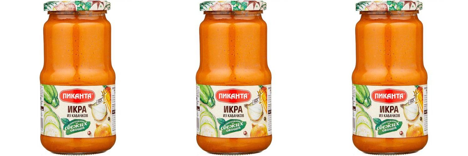 Пиканта Овощная икра из кабачков, 450 г, 3 шт