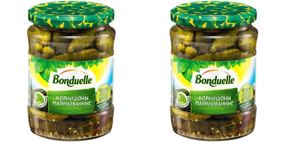 Bonduelle Овощные консервы Корнишоны маринованные 3-6 см, 580 мл, 2 шт