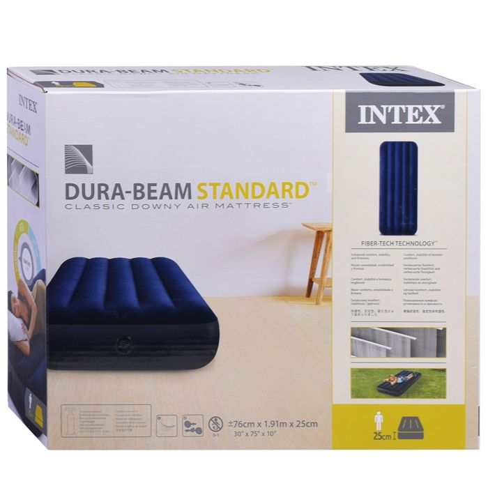 Матрас intex надувной classic downy airbed fiber tech 183 х 203 х 25 см