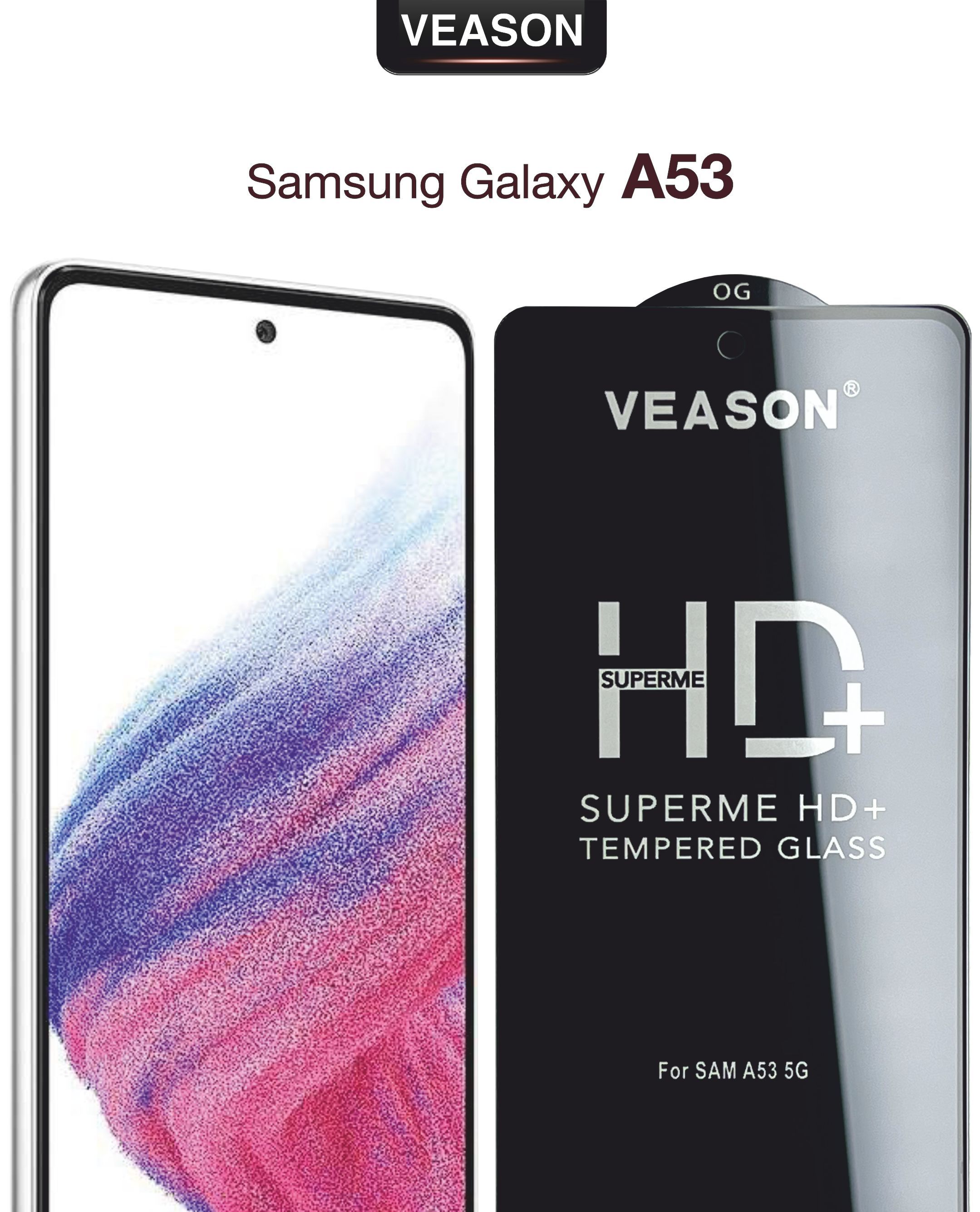 Защитное стекло VEASON для Samsung Galaxy A53 / 6.5 дюйма (с олеофобным  покрытием на самсунг а53) - купить с доставкой по выгодным ценам в  интернет-магазине OZON (678412888)