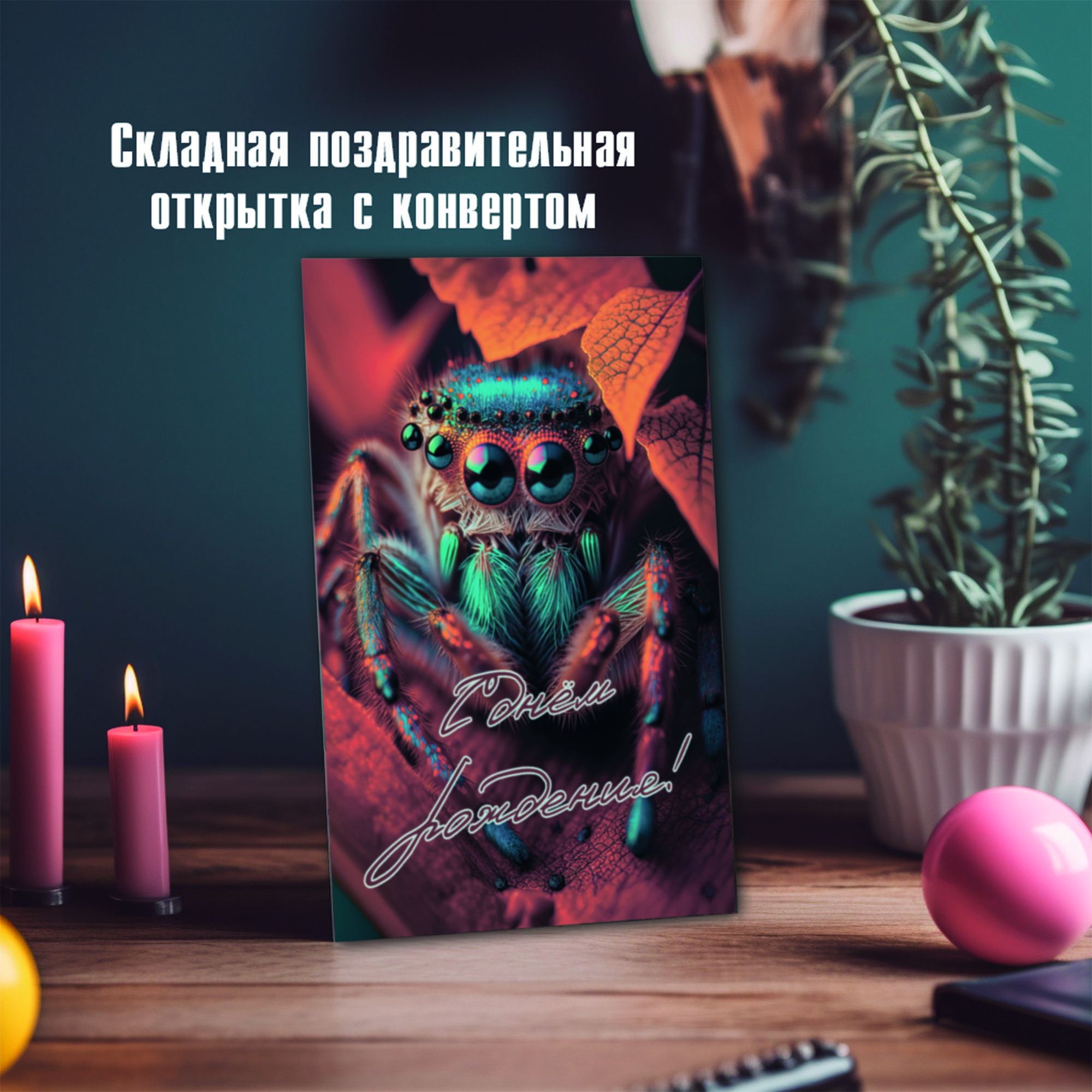Складная открытка с днем рождения