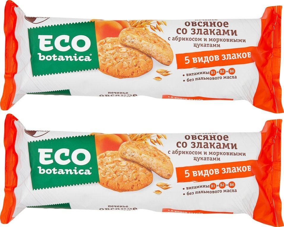 EcoBotanicaПеченьесАбрикосомиморковнымицукатами,280г,2уп