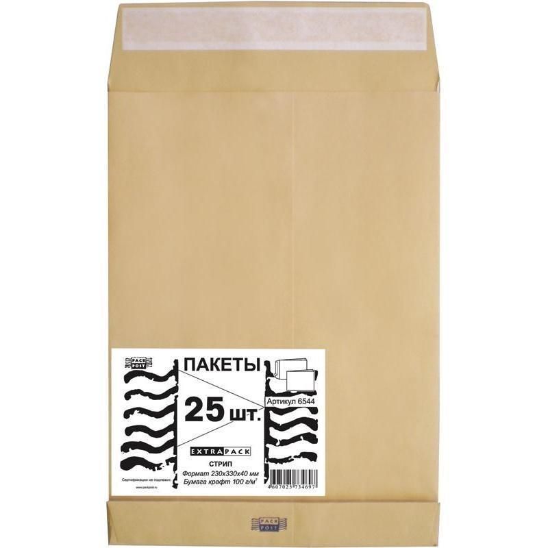 ПакетExtrapackС4(229x324мм)изкрафт-бумаги100г/кв.мстрип(25штуквупаковке)