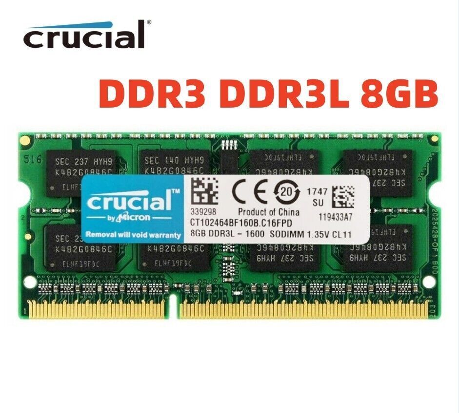 CrucialОперативнаяпамятьDDR3L8GB1600MHz1.35V1x8ГБ(DDR3L8GB1600MHz1.35V)