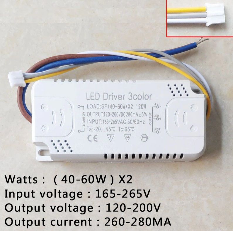 LED Driver 3color Светодиодный драйвер 40-60W x2 280mA