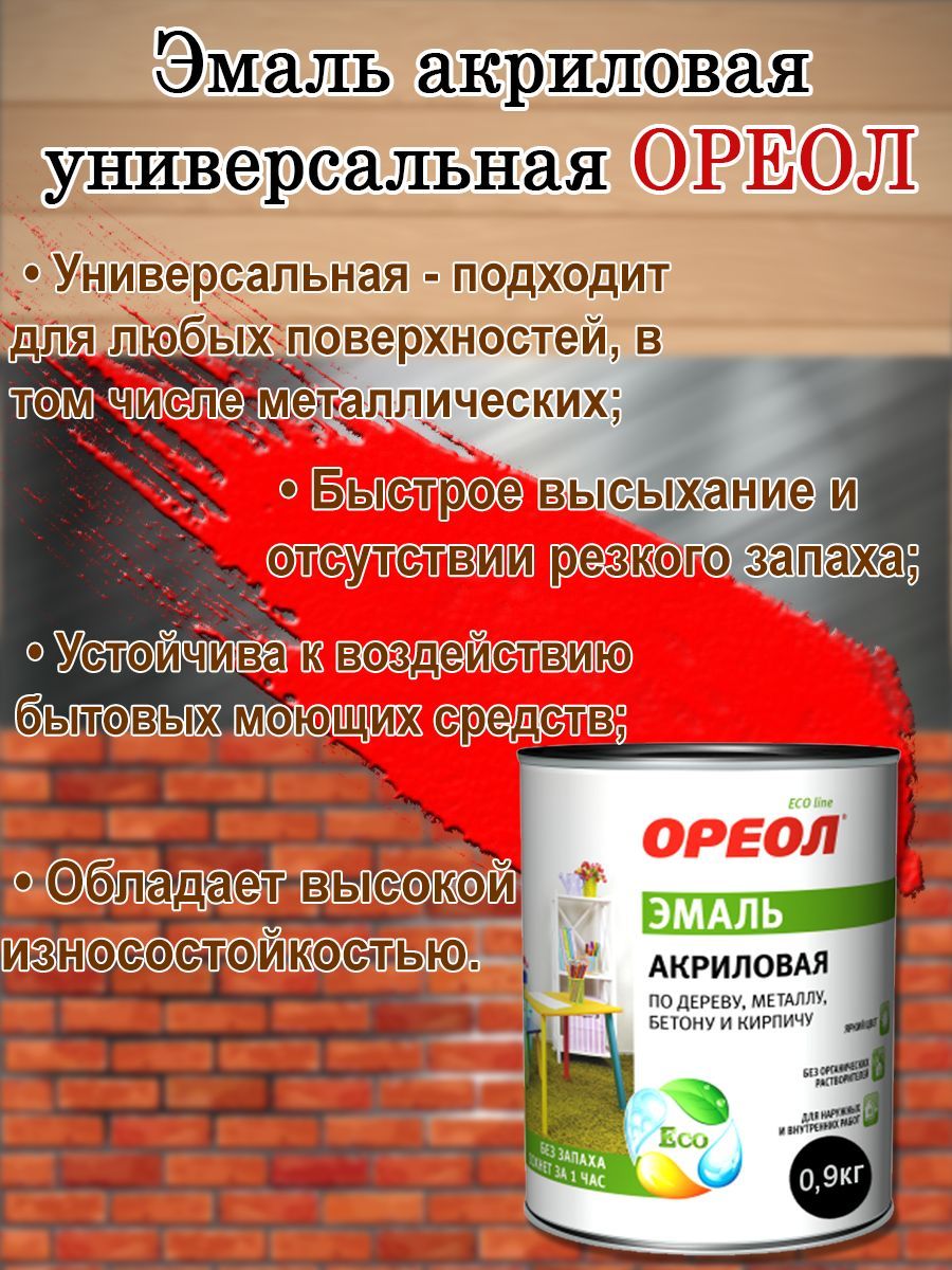 Эмаль Эмпилс Ореол_акрил_унив Быстросохнущая, Акриловая, Глянцевое  покрытие, красный - купить в интернет-магазине OZON по выгодной цене  (802828734)