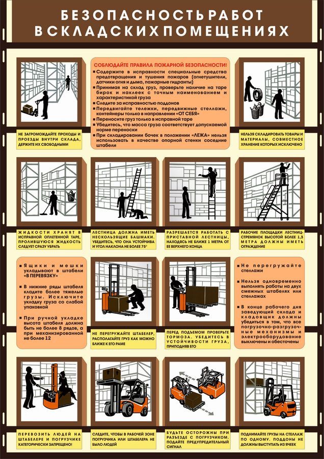 Правила эксплуатации стеллажей в складских помещениях