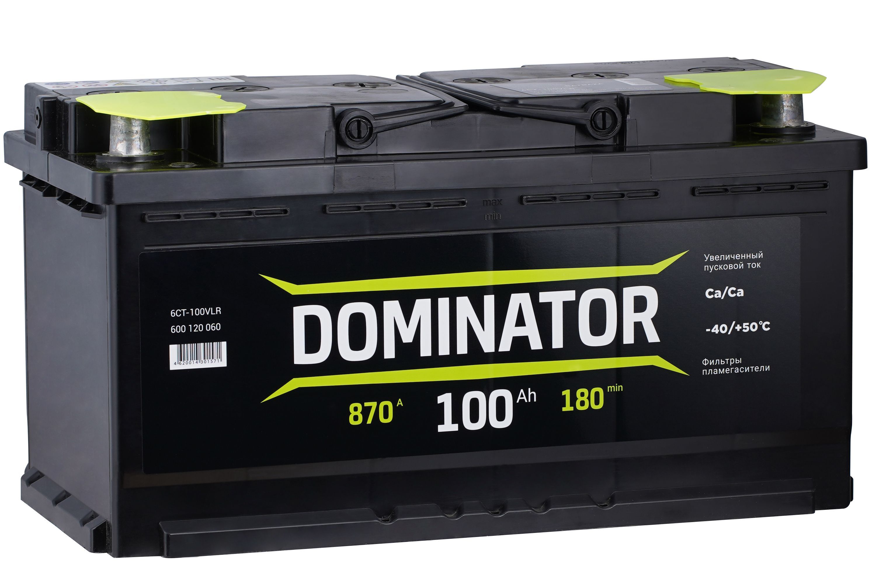 DOMINATOR Аккумулятор автомобильный, 100 А•ч, Обратная (-/+) полярность