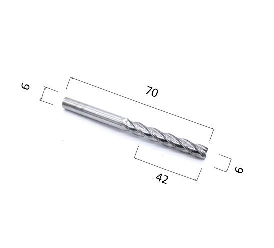 ФрезаDJTOLN4LX6.42спиральнаячетырехзаходнаястружкавверх(подереву,композиту(АКП),пластику)