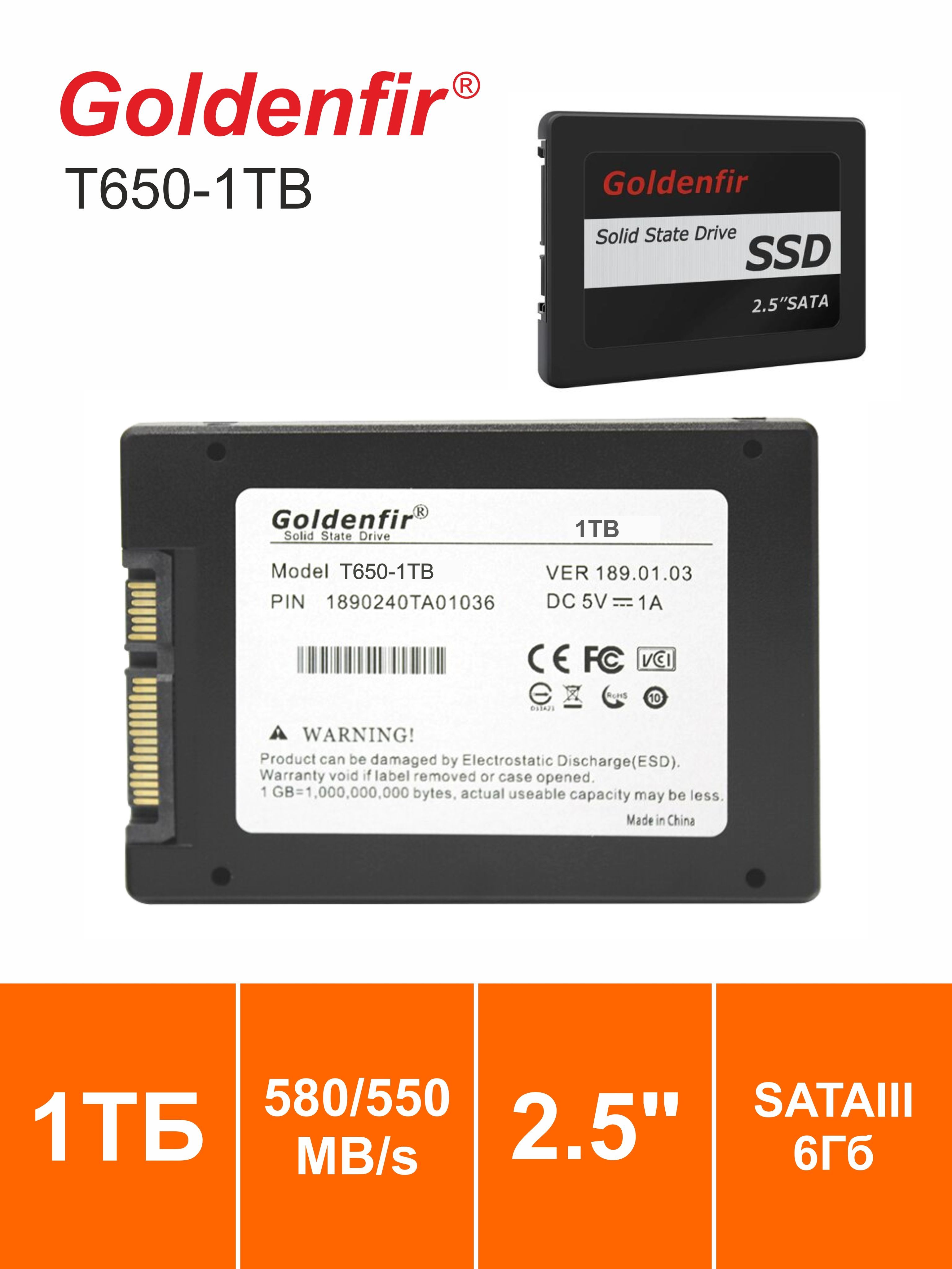 1 ТБ Внутренний SSD-диск Goldenfir T650 (T650-1TB) купить c