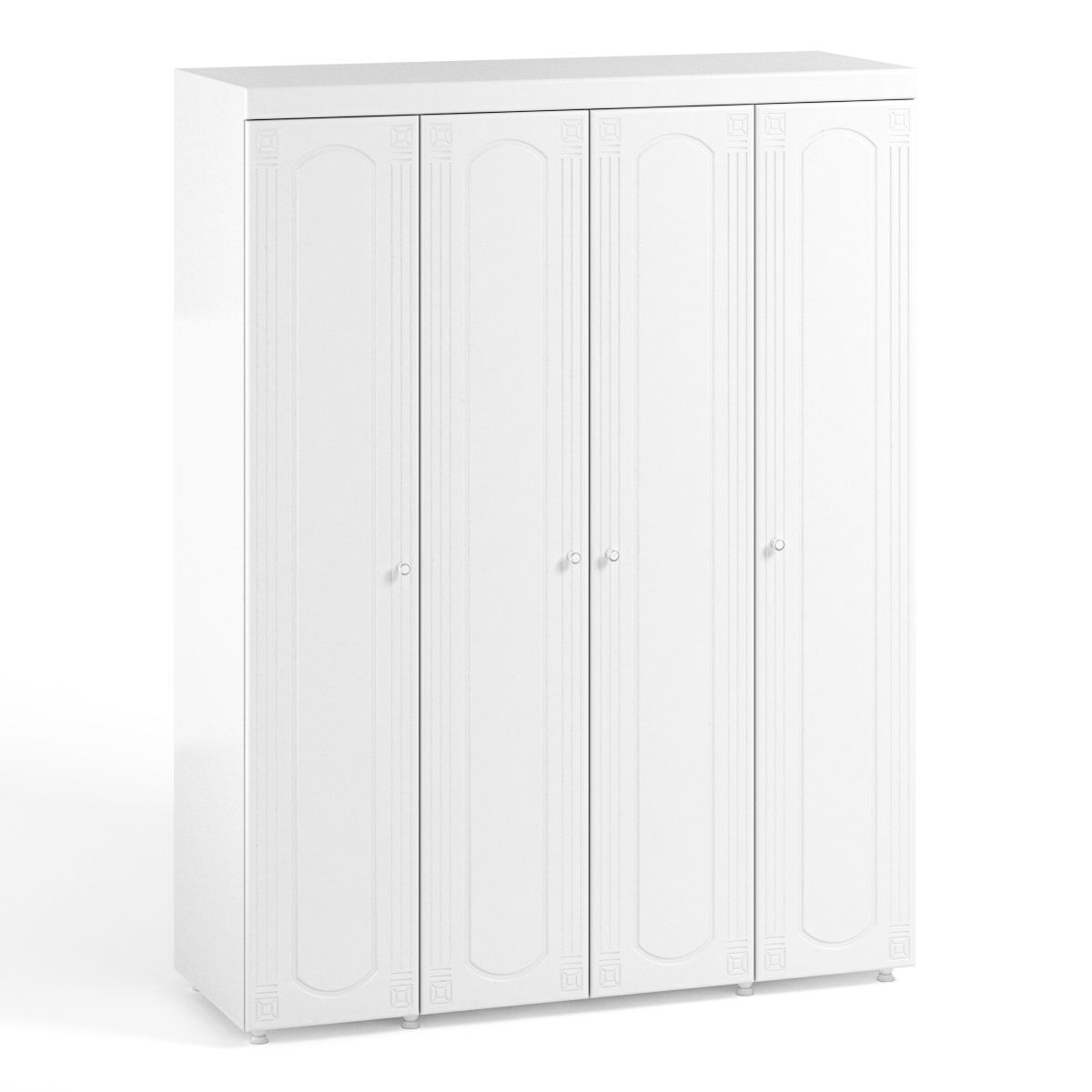 Шкаф 4-х створчатый без зеркала в классическом стиле белый