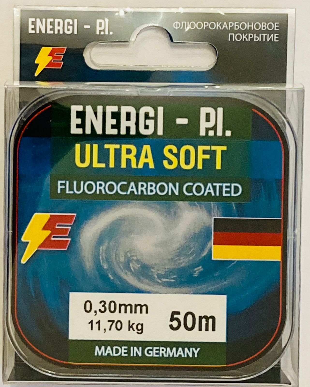 Леска рыболовная, монофильная ULTRA SOFT Fluorocarbon coated, 50 м; 0.30 мм ENERGI-P.I.