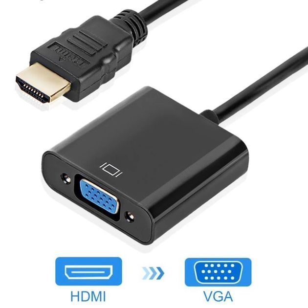 Кабель переходник HDMI to VGA, 0,15 м Черный