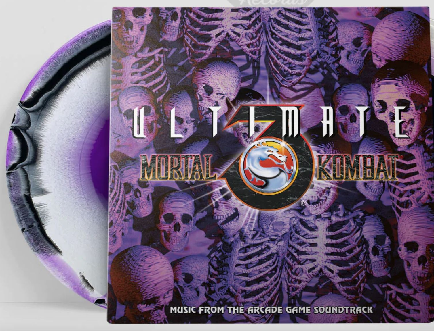 Ultimate Mortal Kombat 3 (500шт в мире Purple White & Black Swirl Limited USA) OST Soundtrack Цвет Фиолетово-Бело-Черный Вихрь Виниловая Пластинка, Саундтрек Мортал Комбат