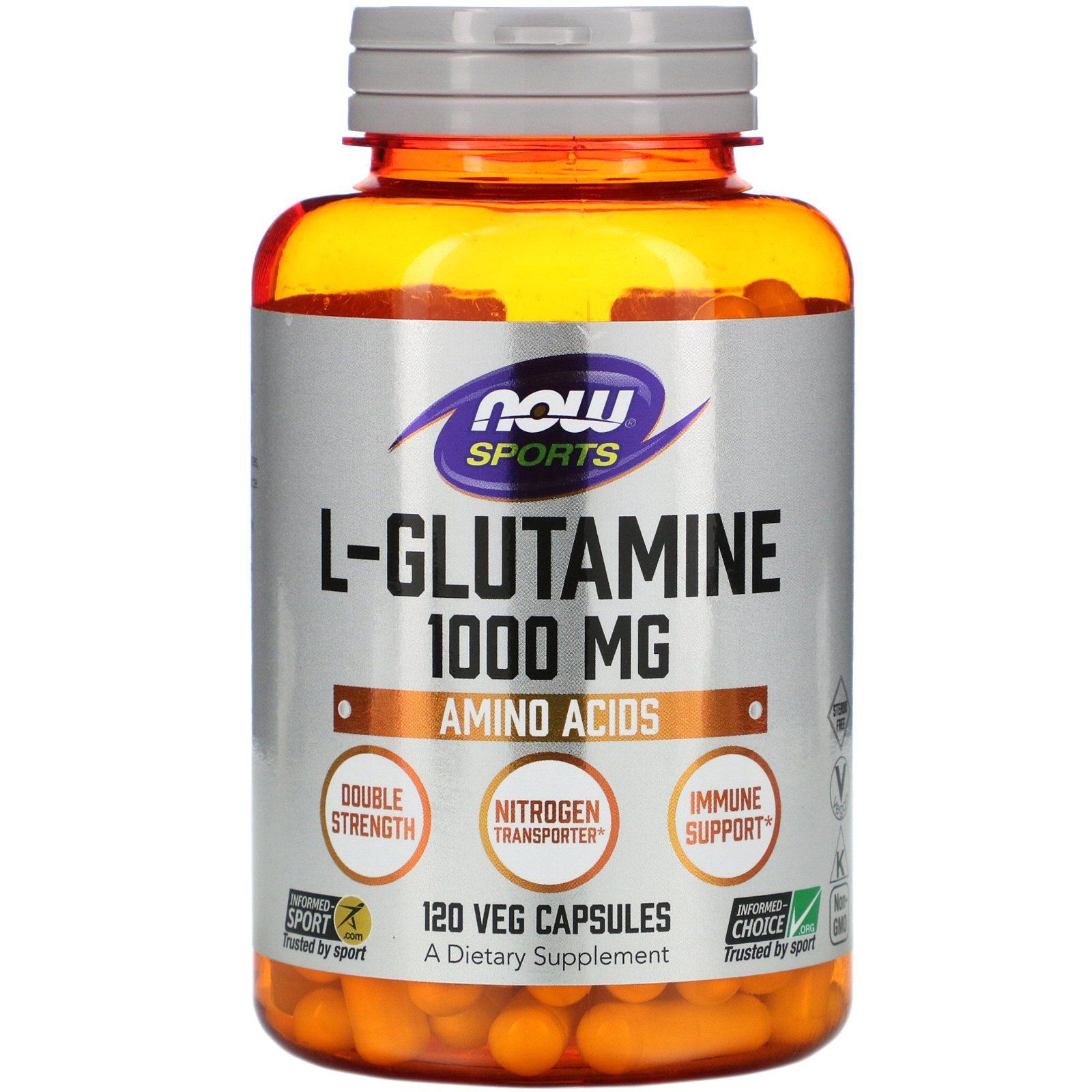 L-Глутамин,L-GlutamineNOW1000мг-120капсул