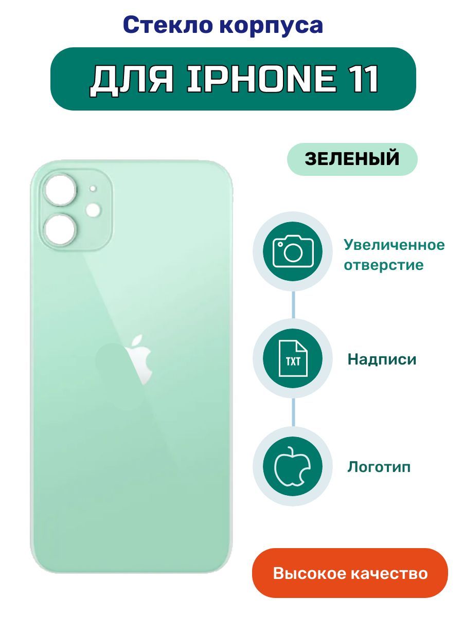 Задняя крышка (стекло корпуса) для iPhone 11 зеленый