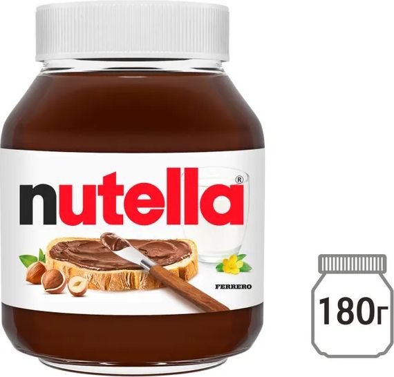 Ореховая паста Nutella, с добавлением какао, 180 г