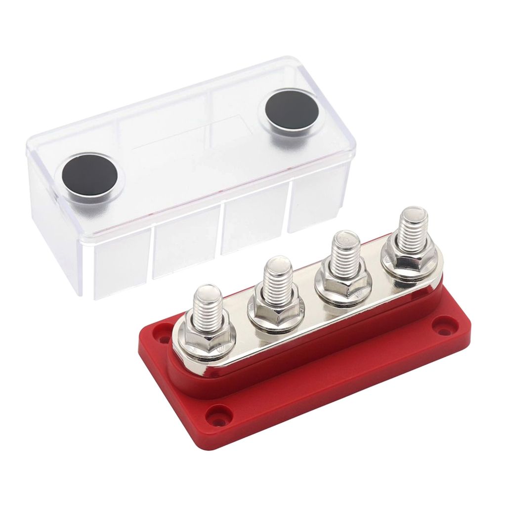 (1шт) 4-канальная сильноточная шина Rv с крышкой-600A красного цвета