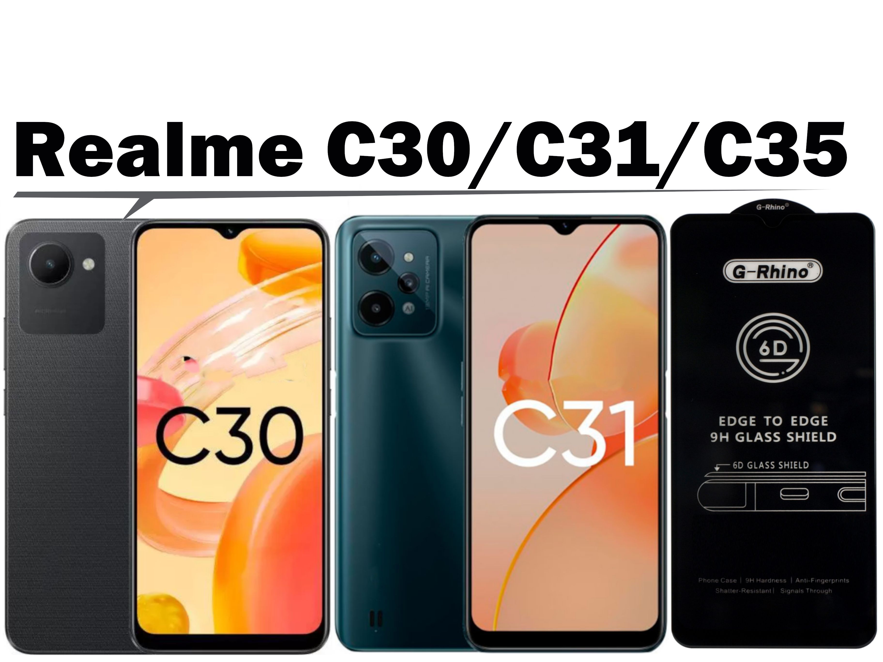 Защитное стекло для Realme C25Y , C25S , C30 , C30S , C31 , C33 , C35 G- Rhino - купить с доставкой по выгодным ценам в интернет-магазине OZON  (737637069)