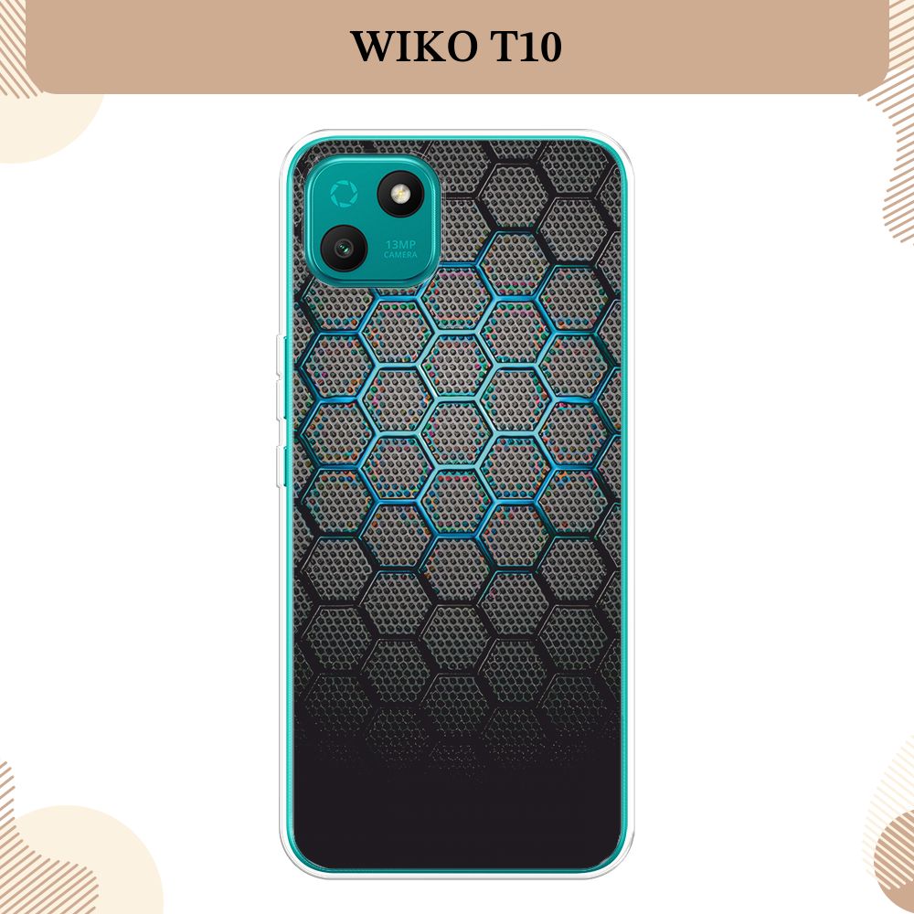 Силиконовый чехол на Wiko T10 / Вико Т10 Бирюзовые соты - купить с  доставкой по выгодным ценам в интернет-магазине OZON (722786234)