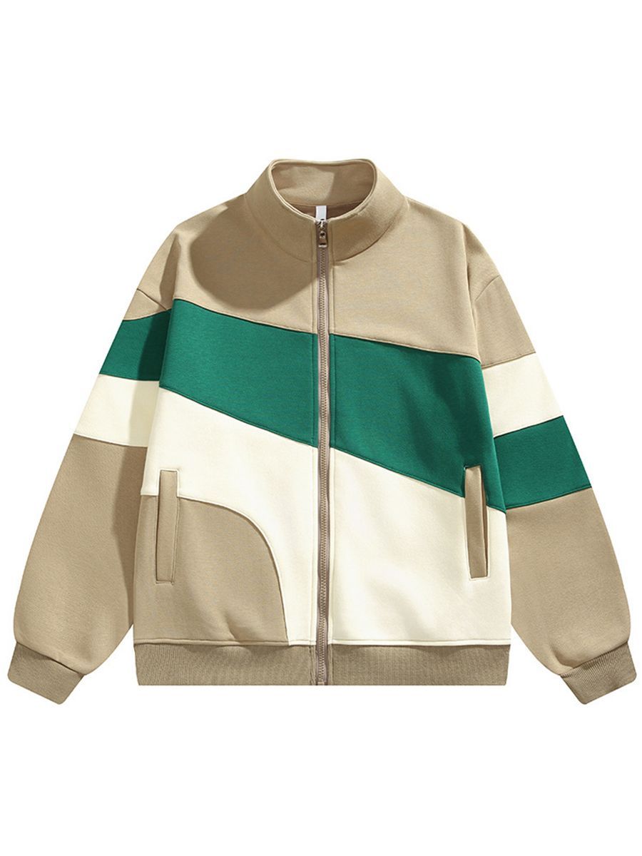 Бомбер Мужской, Женский GENOIN хаки, зеленый Полиэфирный шелк