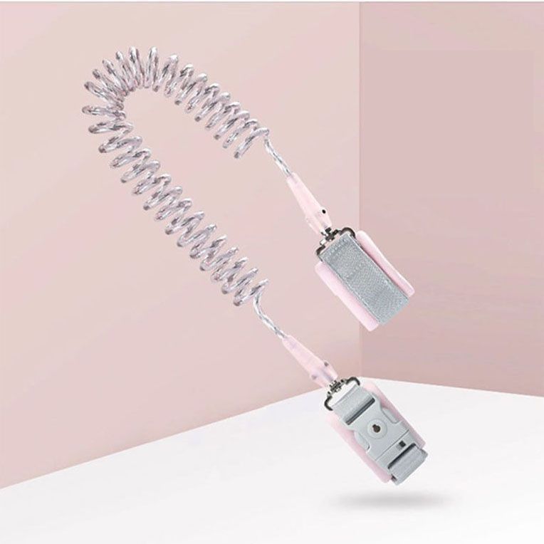 Розовая детская веревка длиной 2,5 м, ремень для защиты от потери, тяговый трос, браслет с ключом безопасности, функция подсветки