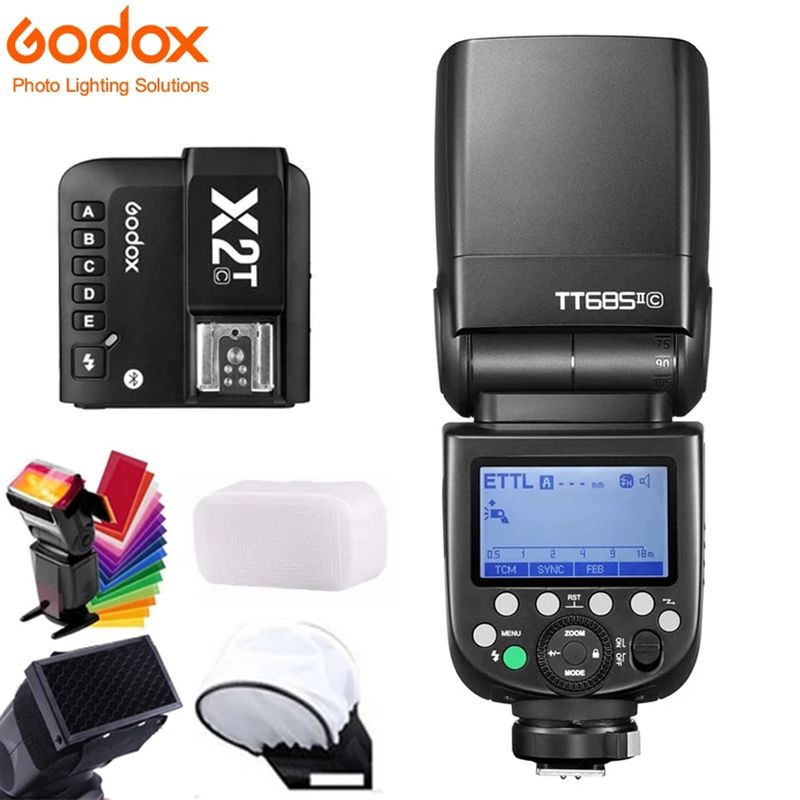 Вспышка камеры Godox TT685II TTL HSS 1/8000s GN60 Беспроводная вспышка Speedlite +X2T триггер для камеры Canon Nikon Sony Fuji Olympus