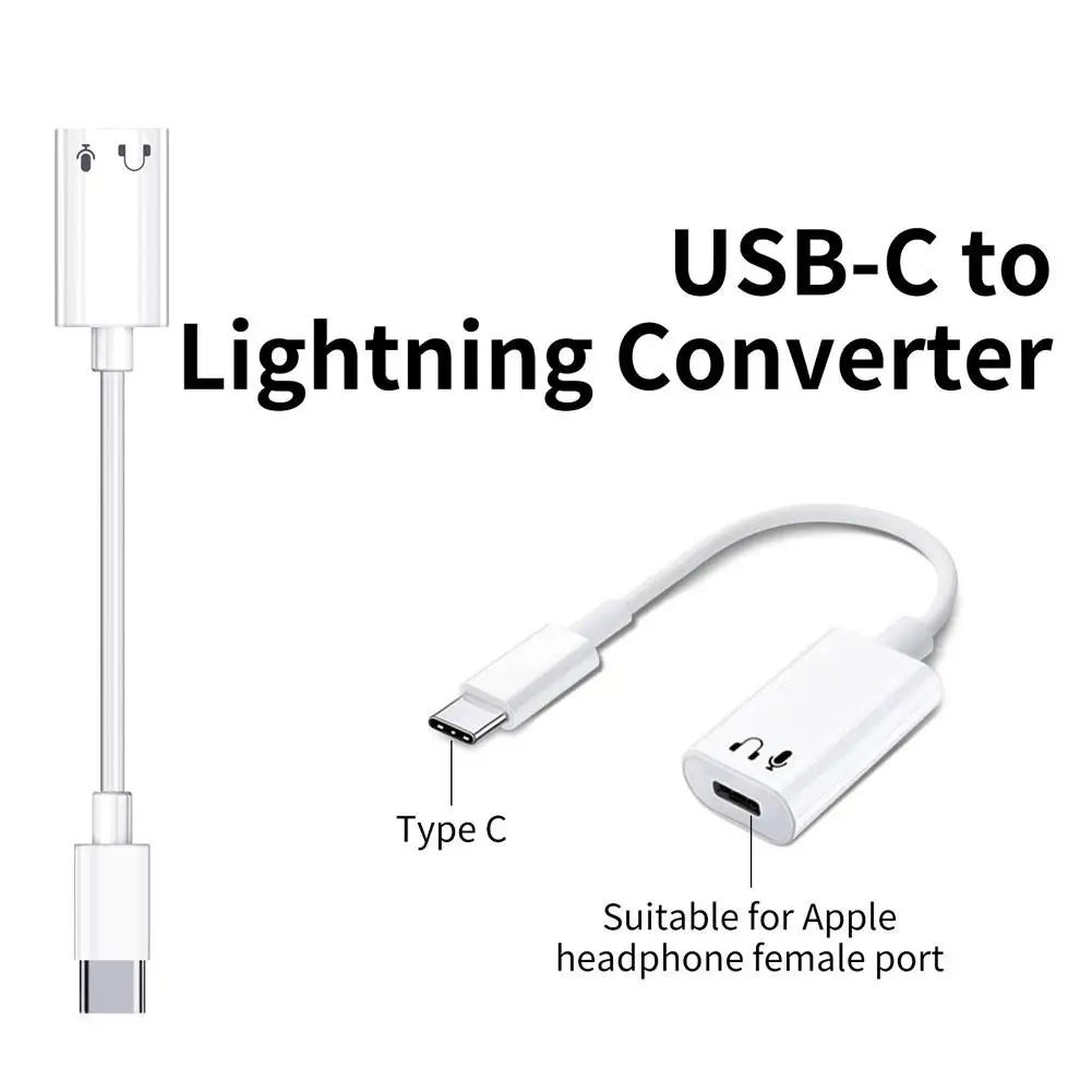 Переходник для наушников iPhone. Для проводных наушников. Адаптер USB C на  Audio Adapter Lightning. Переходник для Type C - Lightning без Bluetooth ...