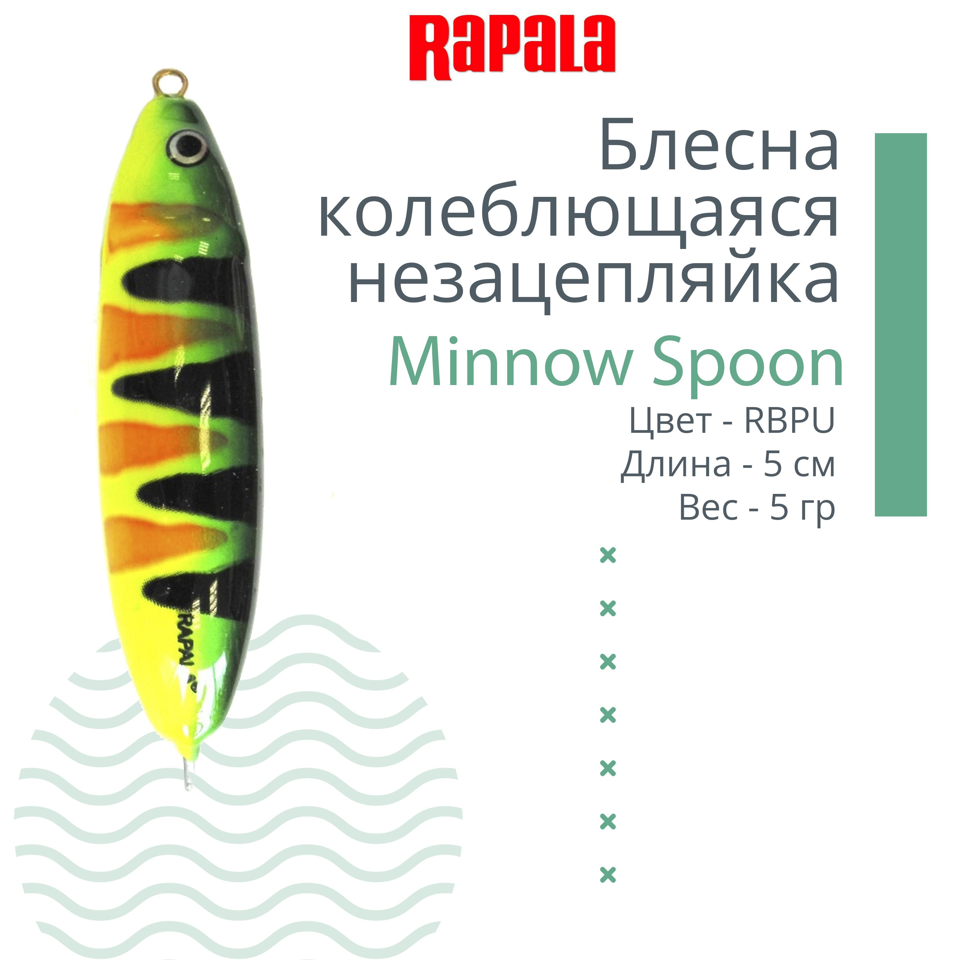 БлеснадлярыбалкинезацепляйкаRAPALAMinnowSpoon05/RBPU/5см,5гр.