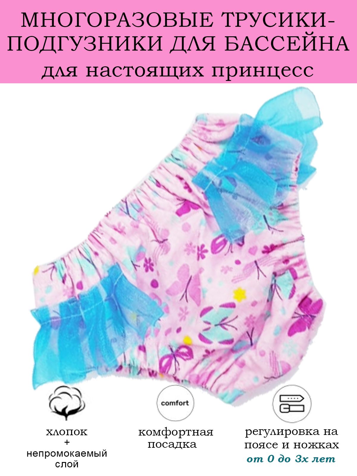 Многоразовые трусики-подгузники для плавания