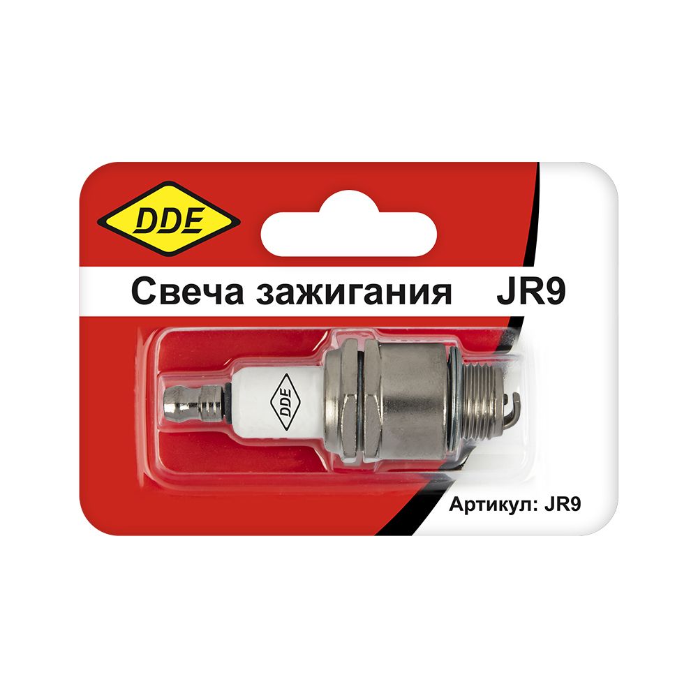 Свеча зажигания DDE - JR9 1шт. (Champion RJ19LM, Bosch WR11EO, NGK BR2LM) "Эльф", "Тролль", все газонокосилки с двиг. B&S