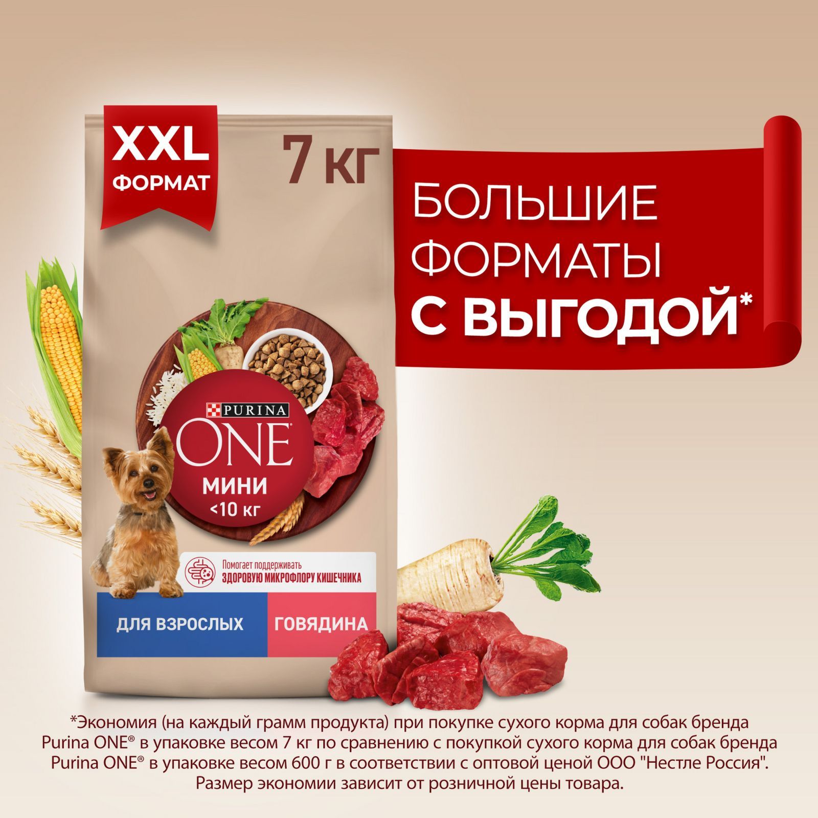 Сухой корм для собак PURINA ONE МИНИ для мелких и карликовых пород, с  говядиной и рисом, 7 кг - купить с доставкой по выгодным ценам в  интернет-магазине OZON (1150396955)