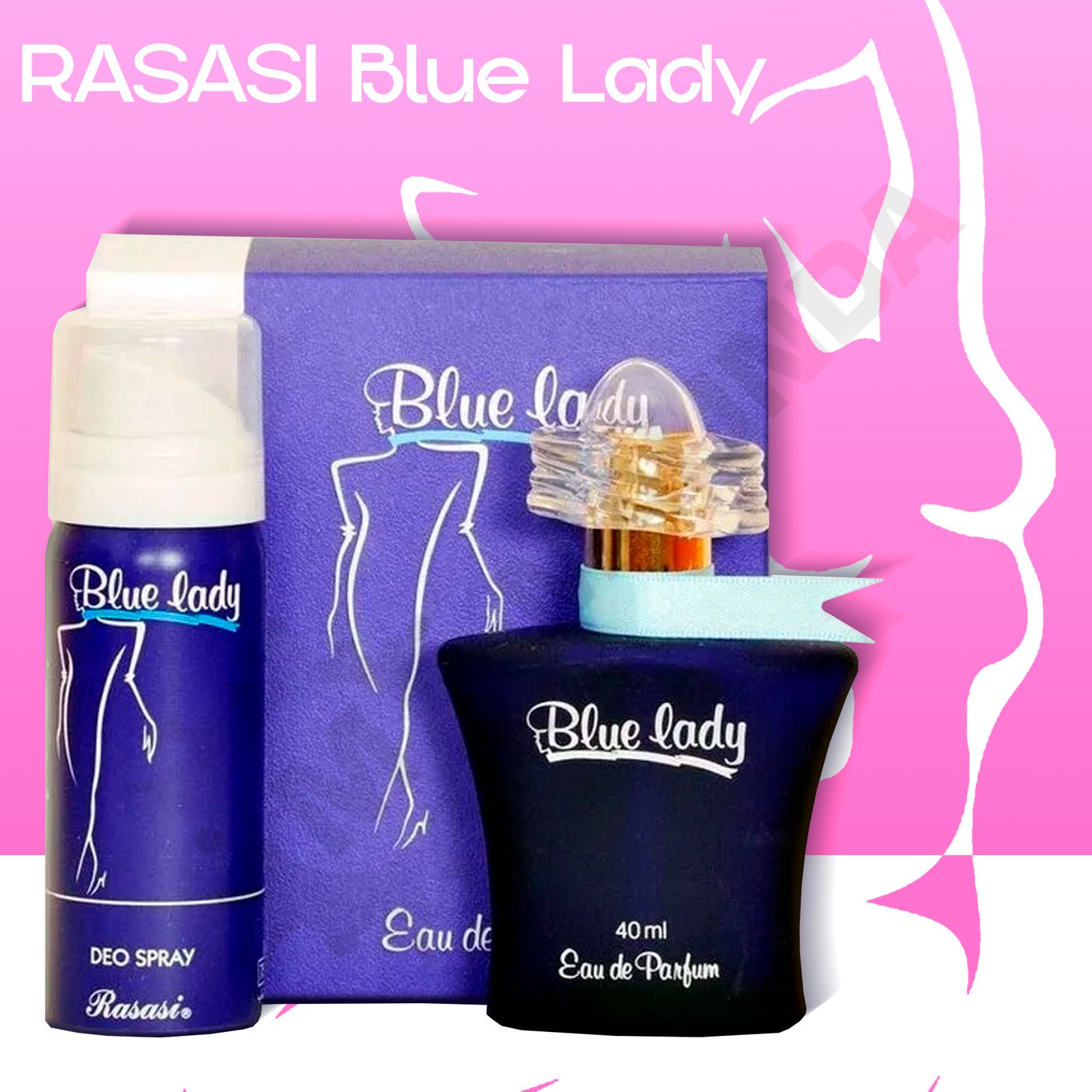 Духи леди. Духи Rasasi Blue Lady. Rasasi Blue w EDP 40 ml + deo. Rasasi Blue Lady 40 ml. Blue Lady деодорант 50 мл Rasasi.