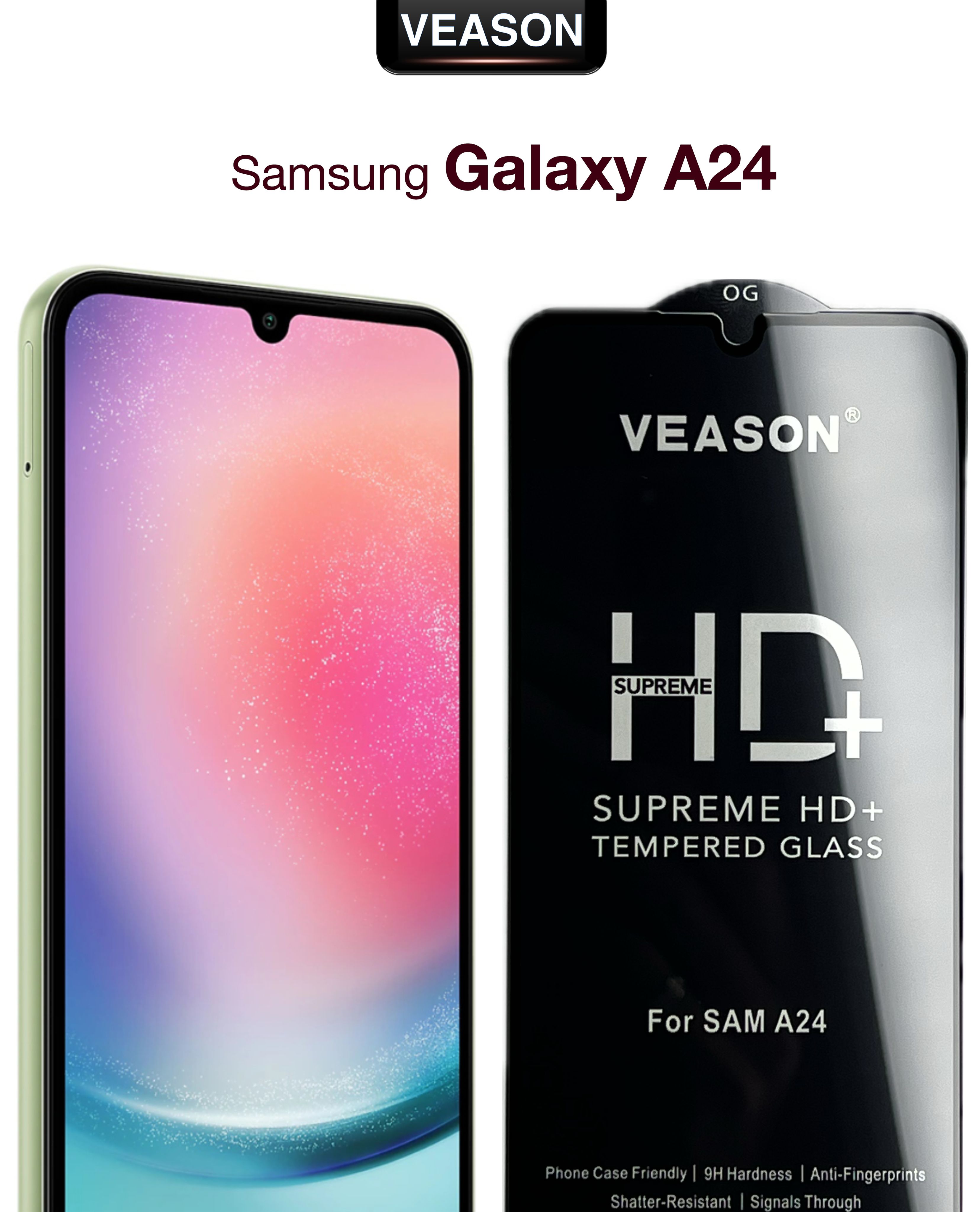 Защитное стекло VEASON для Samsung Galaxy A24 / 6.5 дюйма (с олеофобным  покрытием, качественным клеевым слоем и закруглёнными краями на самсунг  А24) - купить с доставкой по выгодным ценам в интернет-магазине OZON  (1293721572)