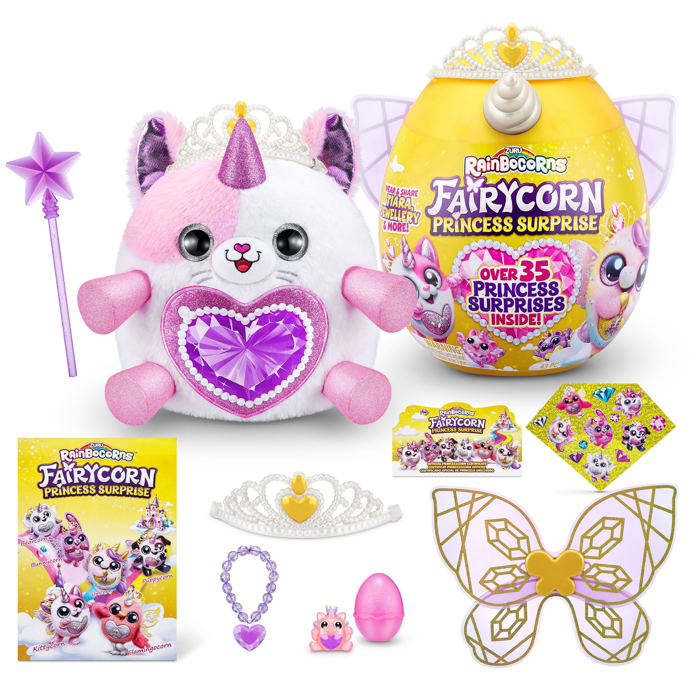 Игровой набор Zuru Rainbocorns Fairycorn Princess Surprise, мягкая  игрушка-сюрприз в яйце, 35 сюрпризов, белая корона и золотисто-розовые  крылья, арт. 9281 - купить с доставкой по выгодным ценам в  интернет-магазине OZON (1317417258)