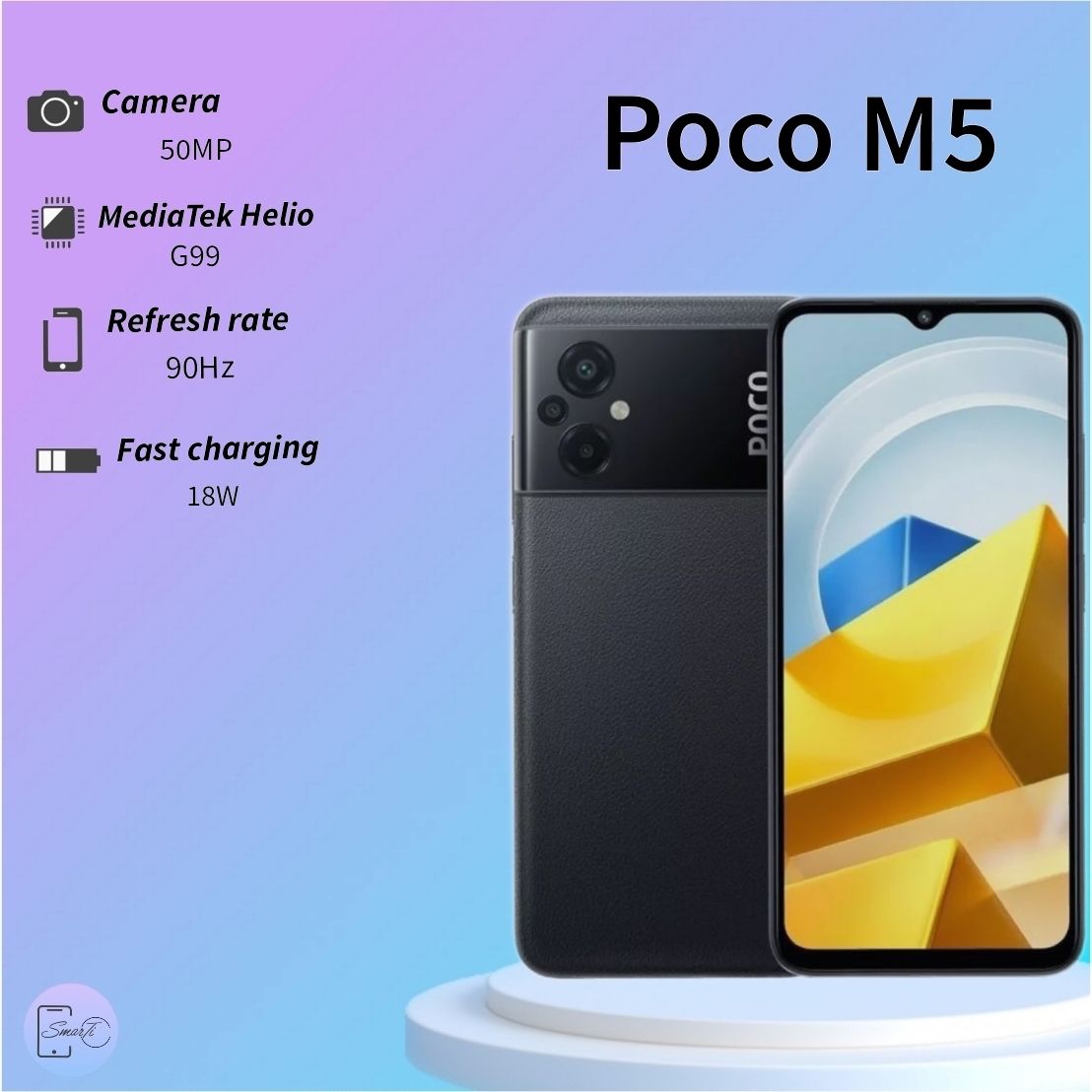 Poco Смартфон M5 6/128 ГБ, черный