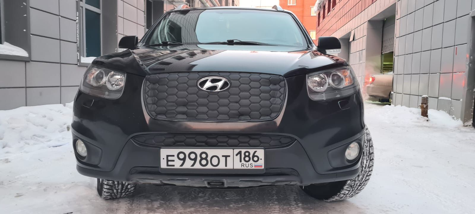 Утеплитель радиатора и бампера для Hyundai Santa Fe2 (2009 - 2012) Хендай Санта Фе 2