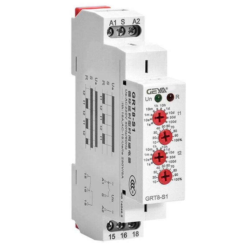 Mini Asymmetric Cycle Timer Relay ON/Off Repeat Cycle Time Relay GRT8-S2,AC 220V