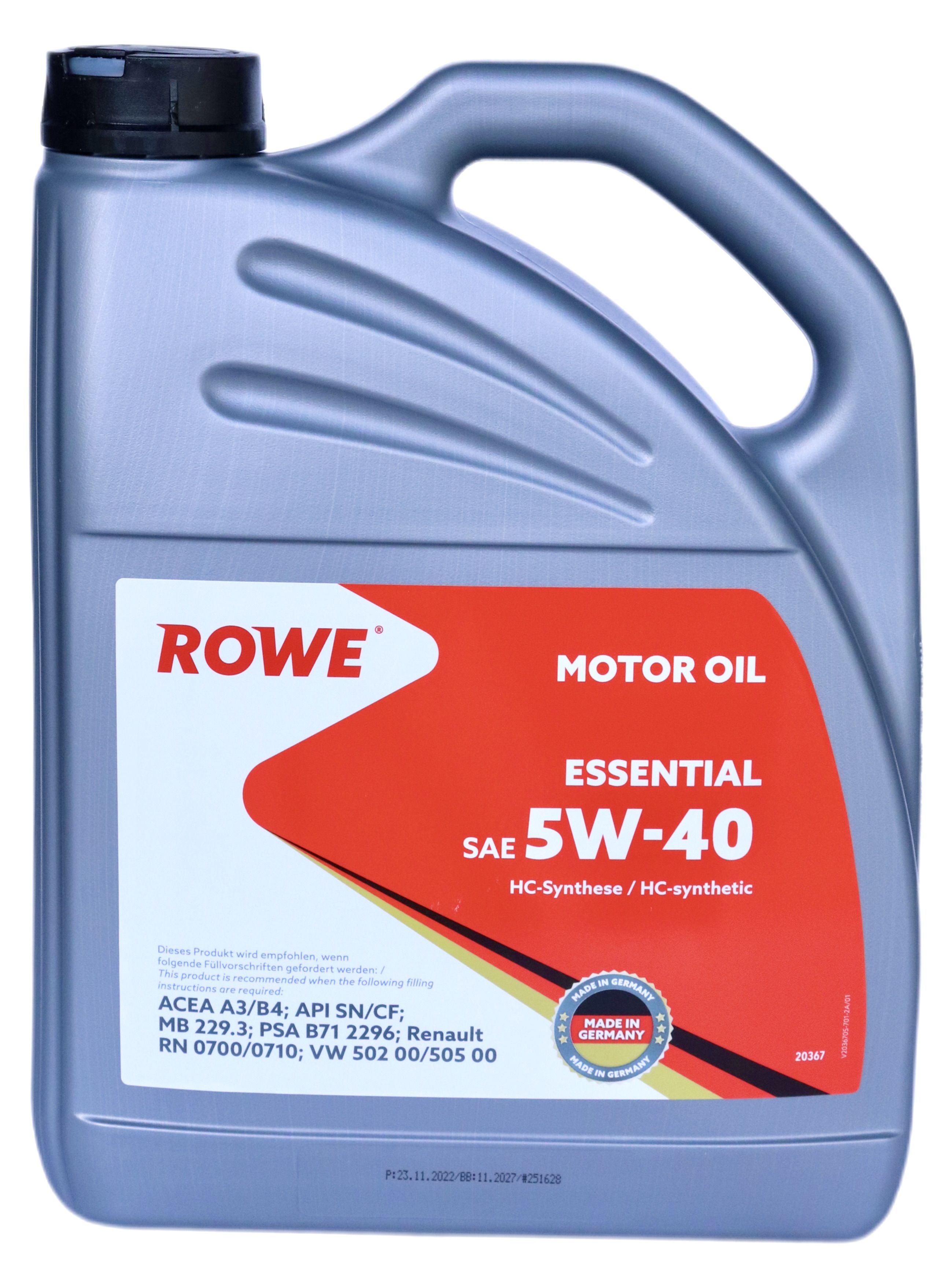 ROWE5W-40Масломоторное,Синтетическое,4л