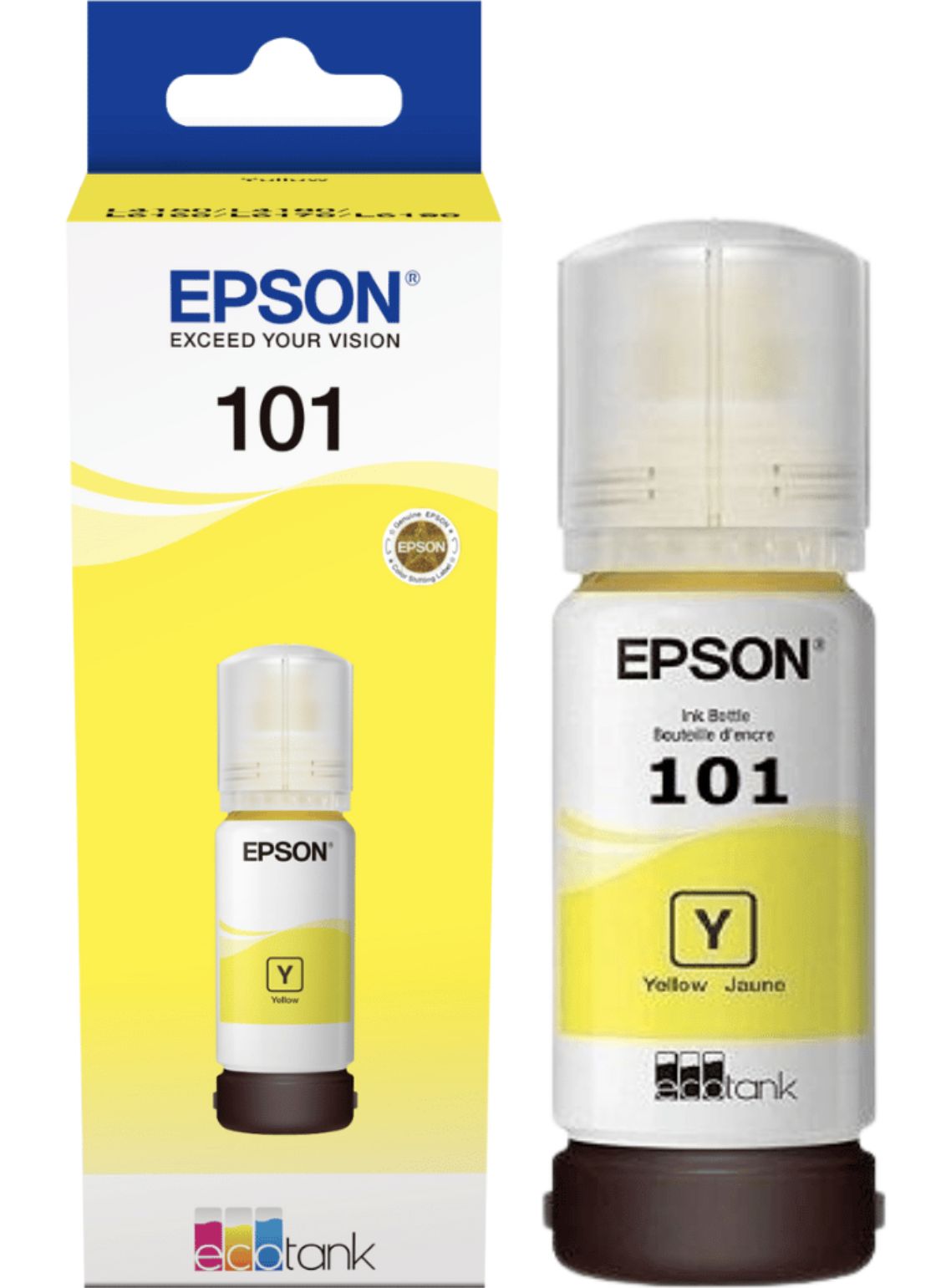 EpsonЧернилаEpson101YellowЧернилаC13T03V44A,желтый,6000страниц+Оригинальные+Большойсрокгодности+Великобритания,оригинал,Желтый(yellow),1шт