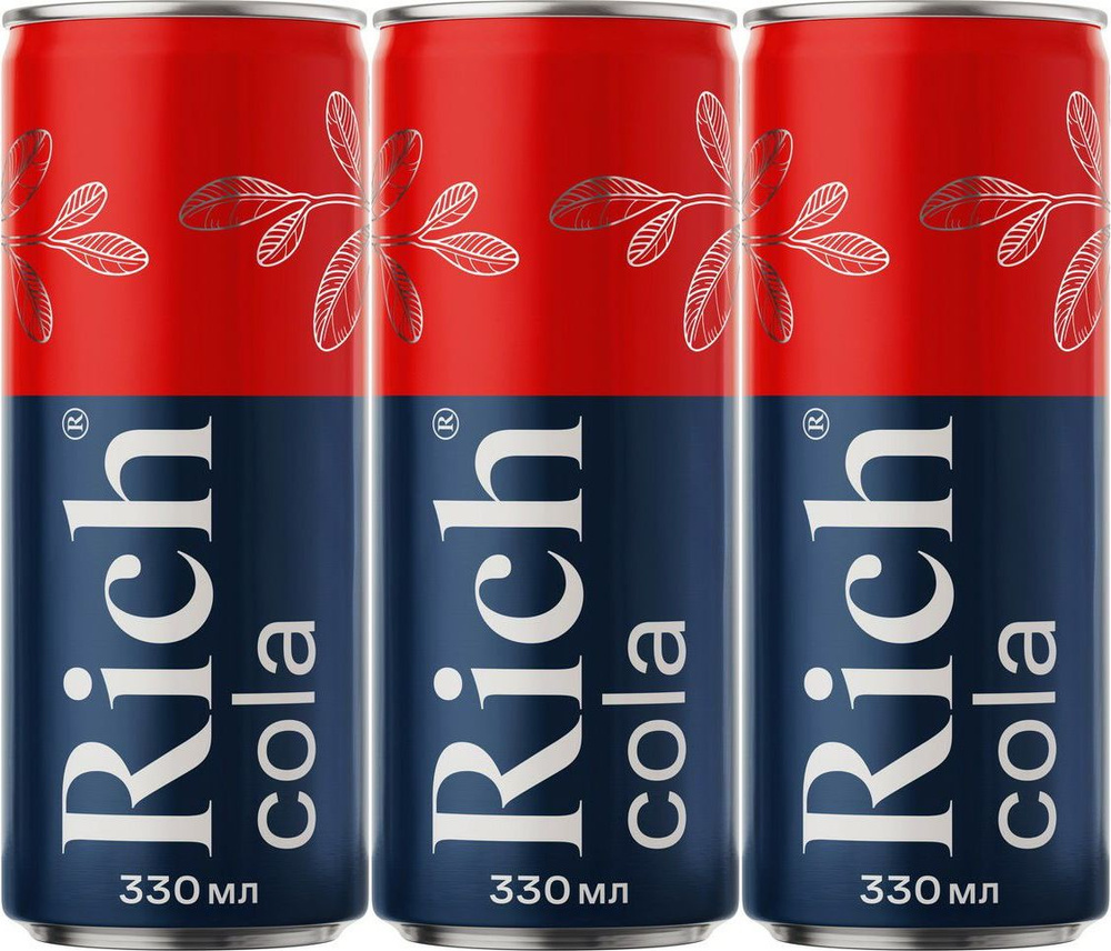 Газированный напиток Rich Cola 0,33 л, комплект: 3 упаковки по 330 мл  #1
