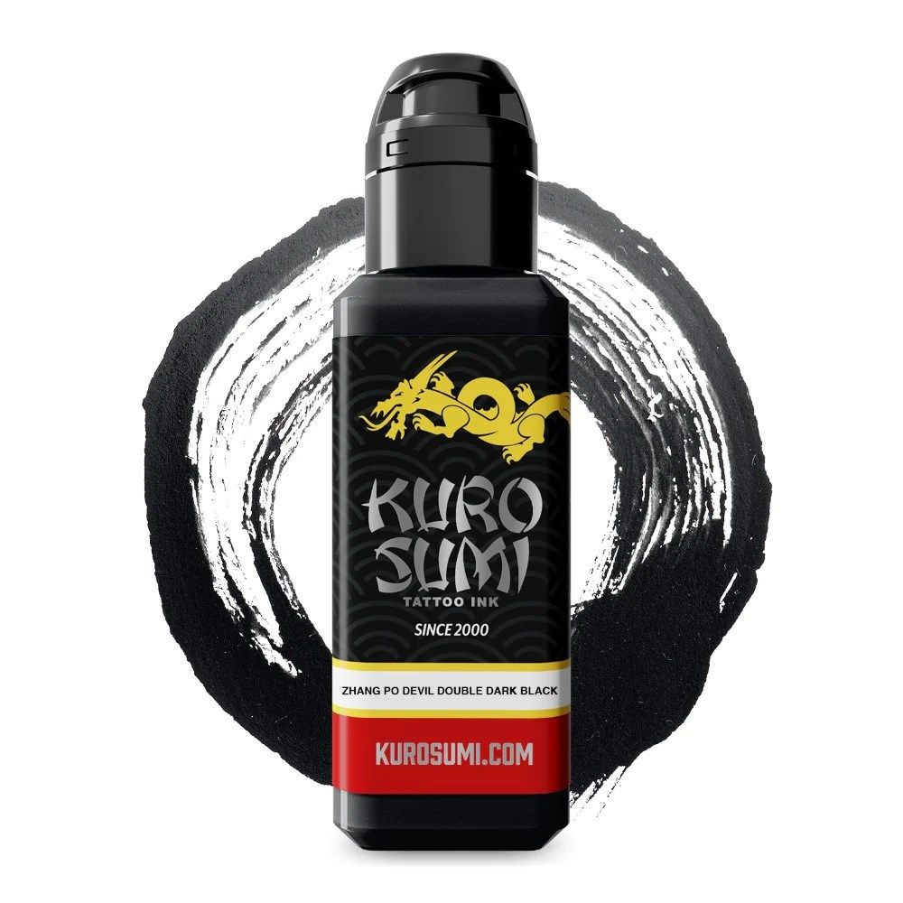 Devil Double Dark Black. Темный теневой пигмент Kuro Sumi Tattoo Ink Тату Краска 45 мл  #1