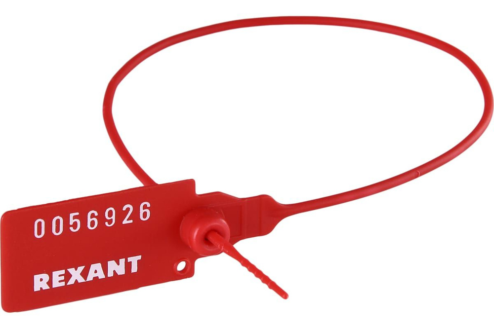 Номерная пломба для опечатывания REXANT пластиковая 320 мм красная 50 шт  #1