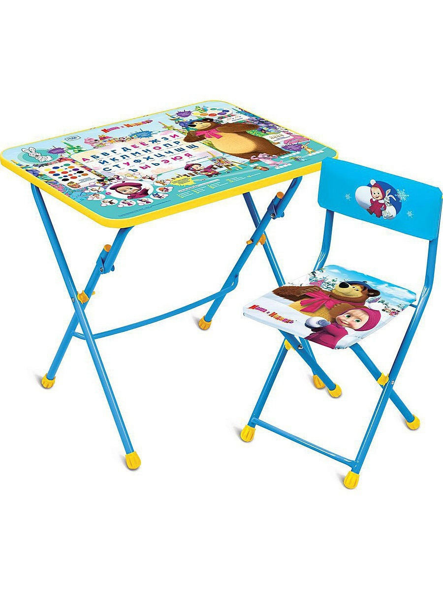 Комплект детской складной мебели со столом и стулом с мягким сиденьем от 3 до 7 лет  #1